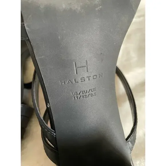 H Halston Black Strap Heels - Picture 3 of 3